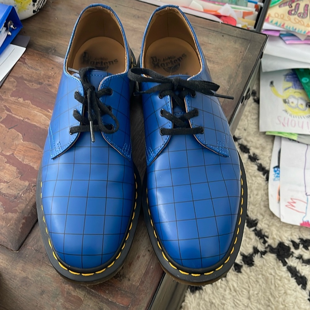 Dr. Martens 1461 Blue Grid Leather Oxford - Men's